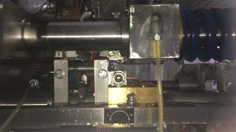 Automatic Mechanical Levers On Bending Machine For Metal Wire Processing Stock Footage 155990103