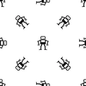 Automatic mechanism pattern seamless black Illustrazione stock