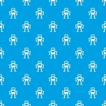 Automatic mechanism pattern seamless blue Illustrazione stock
