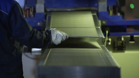 Automatic Metal Bending Machine as it Bends Aluminum Stock Footage 85288697