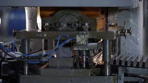 Automatic Metal Bending Machine as it Bends Aluminum Stock Footage 85306659