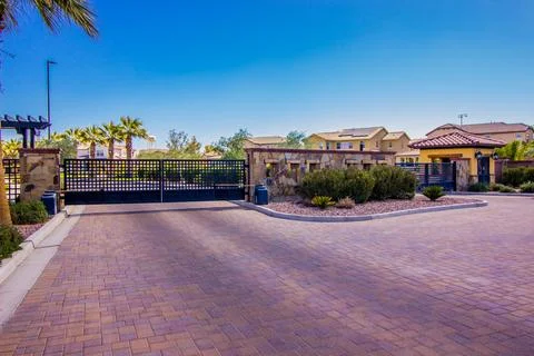 Automatic Metal Entry And Exit Gates Stock Photos