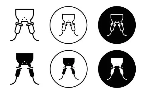 Automatic milking udder icon Outline flat Icon Stock Illustration
