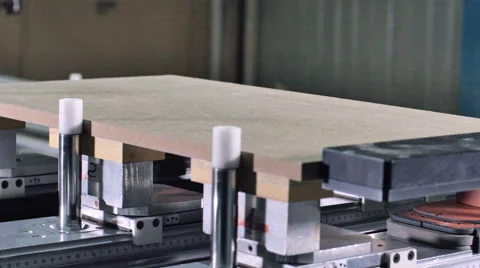 Automatic milling cutting wood machine. drill bit mill grooves, curved surfaces Video stock 61520372
