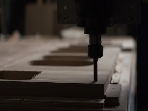 Automatic milling cutting wood machine ready to start Stock-Footage 73483854