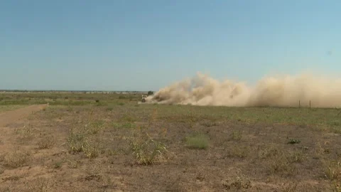 Automatic Mine cleaning machine searching mine in the mined field Video stock 295437235