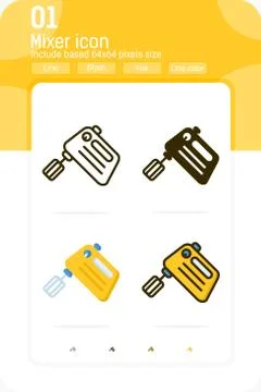 Automatic mixer vector illustration icon with filled, line, glyph and flat style Illustrazione stock