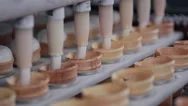 Automatic Modern Equipment At Work During Ice-Cream Production. Food Factory Stock Footage