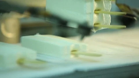 Automatic Modern Equipment At Work During Ice-Cream Production. Food Factory Stock Footage 80778573