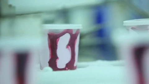 Automatic Modern Equipment At Work During Ice-Cream Production. Food Factory Stock Footage 80779064
