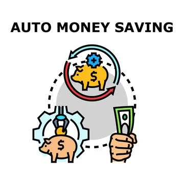 Automatic money saving and financial management system Stock Illustration