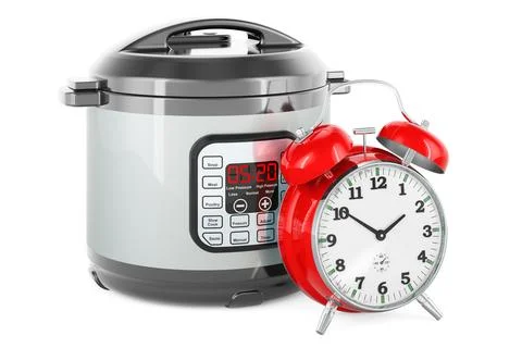 Automatic Multicooker with alarm clock, 3D rendering Stock Illustration