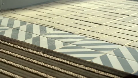 Automatic non-contact doors open and close. Close-up. Daylight sunlight Stock Footage 143912520