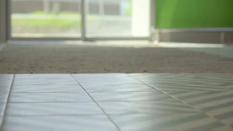 Automatic non-contact doors open and close. Close-up. Daylight sunlight Video stock 154365487