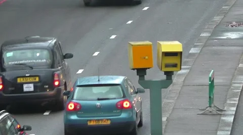 Automatic Number Plate Recognition Cameras &amp; Road Traffic Stock Footage 44846067