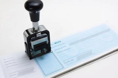 Automatic numbering system for paper, to number receipts. Office supplies, .. Foto stock