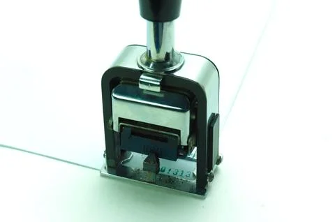 Automatic numbering system for paper, to number pages. Office supplies, sta.. Stock Photos