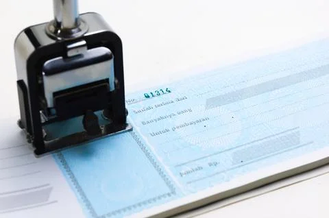 Automatic numbering system for paper, to number receipts. Office supplies, .. Stock Photos