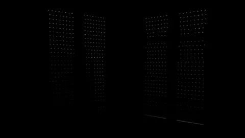 Automatic opening of blinds on a timer in the morning. Stock Footage 303497539