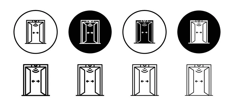 Automatic opening door vector icon set collection. Automatic opening door O.. Illustrazione stock