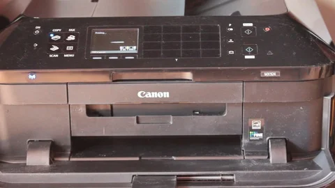 Automatic opening of the printer cover Canon Stock Footage 88702733