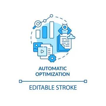 Automatic optimization blue concept icon Illustrazione stock