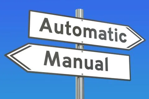 Automatic or manual concept, 3D rendering Stock Illustration