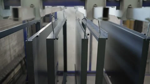 Automatic painting process of metal panels in factory Stock Footage 310045945