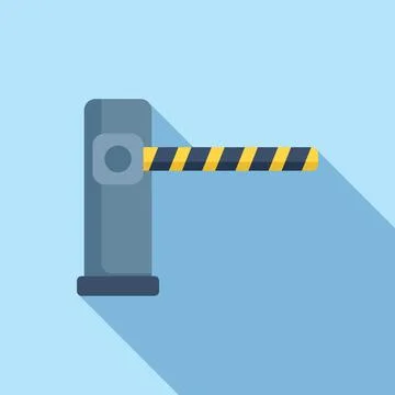 Automatic parking barrier gate system controlling access Stock Illustration