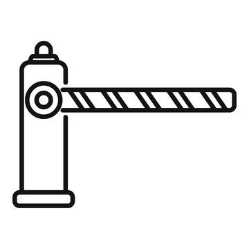 Automatic parking barrier gate system controlling access Stock-Illustration