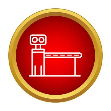 Automatic parking barrier gate system icon Stock Illustration