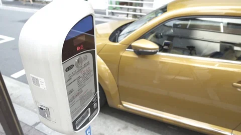 Automatic parking machine on the Tokyo street. Stock Footage 92013315