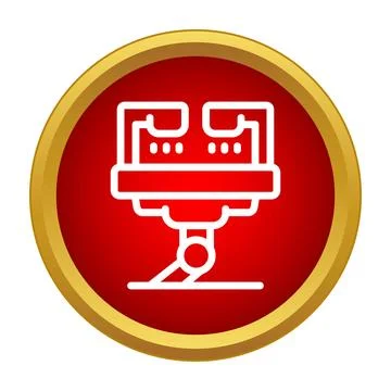 Automatic payment machine terminal icon on red background Stock Illustration