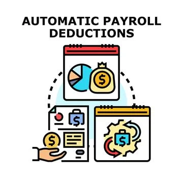 Automatic payroll deductions for financial management concept Stock Illustration