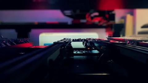 Automatic PCB Assembly Machine: SMT Pick and Place Process Video stock 165398614