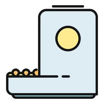 Automatic pet feeder dispensing food for animals Stock Illustration
