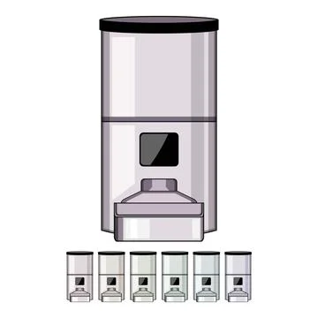 Automatic pet feeder dispensing meals for domestic pets Stock Illustration