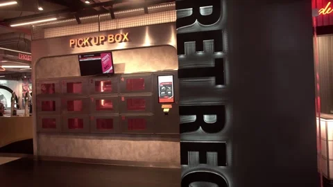 Automatic Pickup Locker (Pick Up Box) at KFC Video stock 284467608