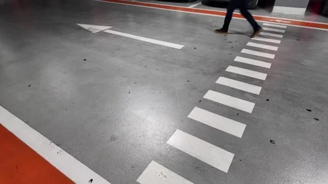 Automatic PIR Sensor LED Lighting System in a Parking Lot Stock Footage 321465589