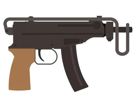 Automatic pistol or small rifle Stock Illustration