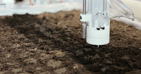Automatic planting Of Plants Trees In The Greenhouse. Modern Robotic 스톡 동영상 88334845