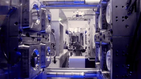 Automatic plastic injection molding machine. Stock Footage 106768929