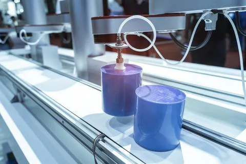 Automatic pneumatic piston sucker unit on industrial machine,automation com.. Stock Photos