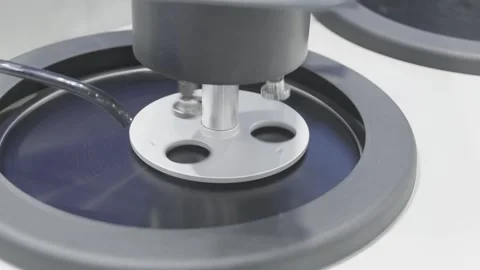 Automatic polishing machine for metallurgical sample preparation. Precision m Stock Footage 337543582