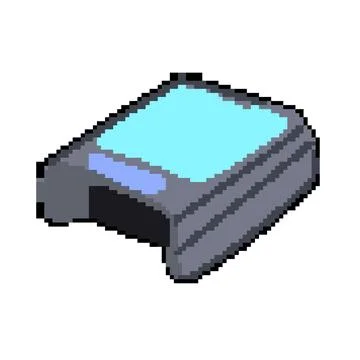 Automatic pool cleaning robot pixel art vector illustration Stock Illustration