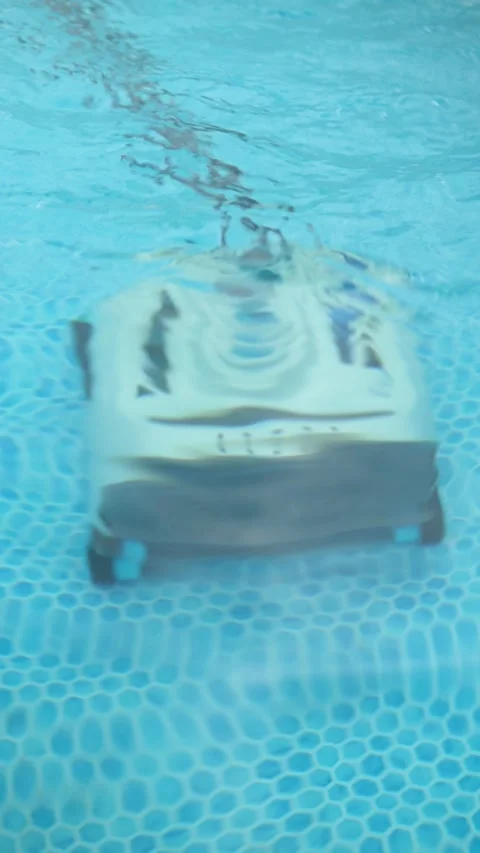 Automatic Pool Vacuum Cleaner Cleaning 스톡 동영상 343894801