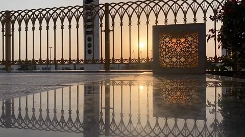 Automatic power solar lamp Stock Footage 124280026