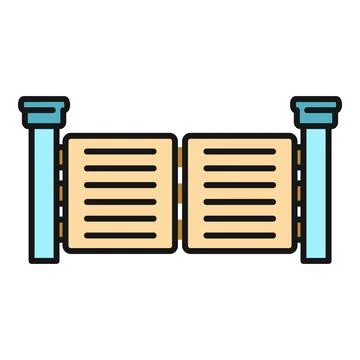 Automatic private security gate entrance flat icon Stock Illustration