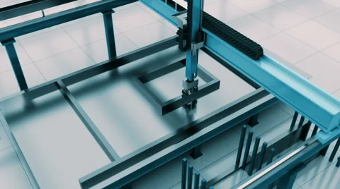 Automatic Process Of The Production Of Concrete Wall Slabs Stock Footage 67206021