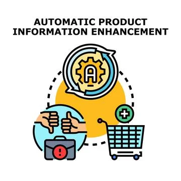 Automatic product information enhancement improving e commerce efficiency Stock Illustration
